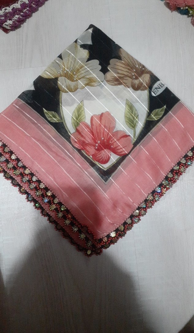 Diger tığ işi çeşitli oyalı yazma ve iğne oyası beyaz krep - Görsel 3