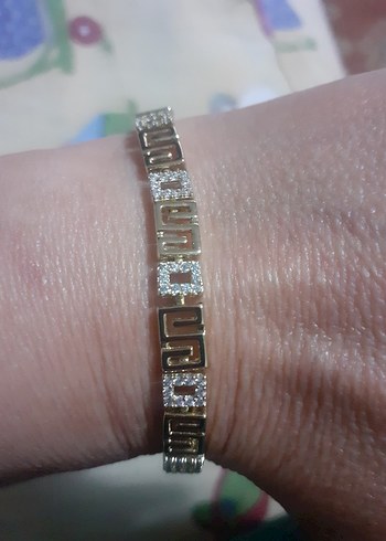 Taş Detaylı Yılan Desenli Altın Bileklik 14.k kapmadır - Görsel 6