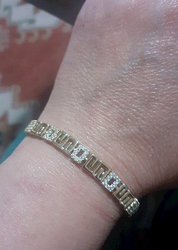 Taş Detaylı Yılan Desenli Altın Bileklik 14.k kapmadır - Görsel 5