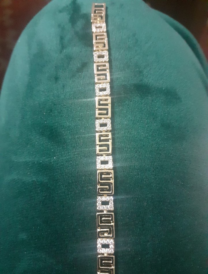 Taş Detaylı Yılan Desenli Altın Bileklik 14.k kapmadır - Görsel 3