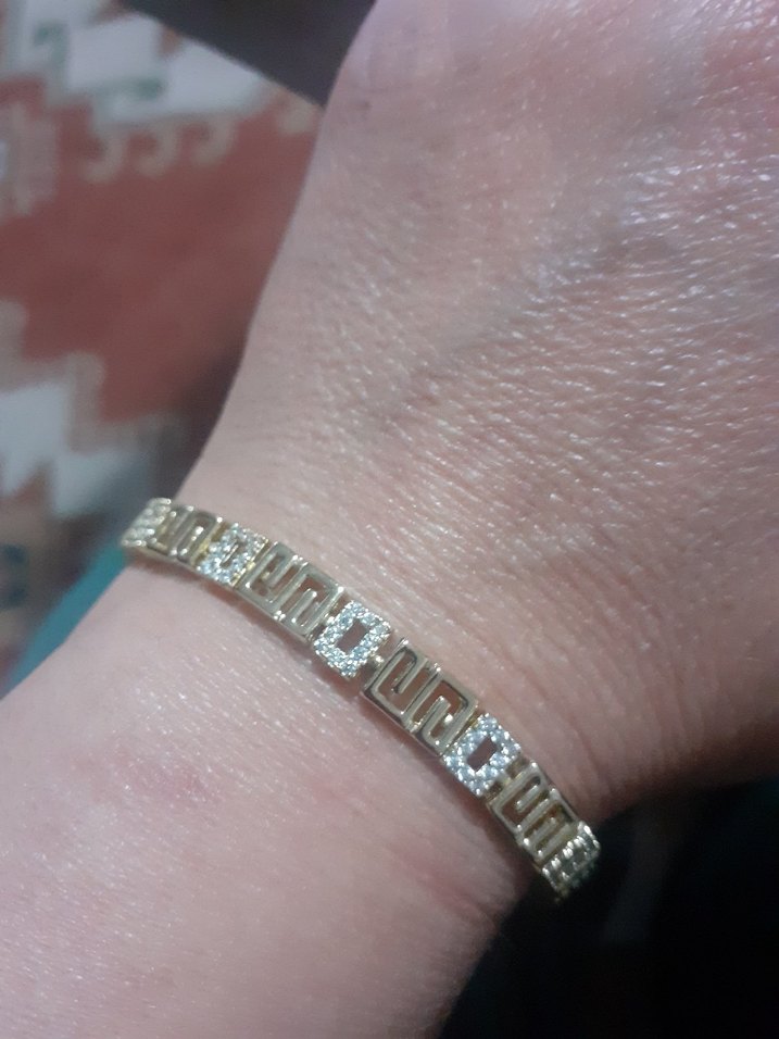 Taş Detaylı Yılan Desenli Altın Bileklik 14.k kapmadır - Görsel 5