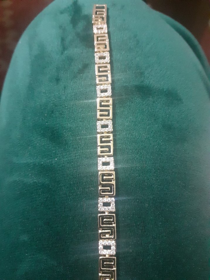 Taş Detaylı Yılan Desenli Altın Bileklik 14.k kapmadır - Görsel 2