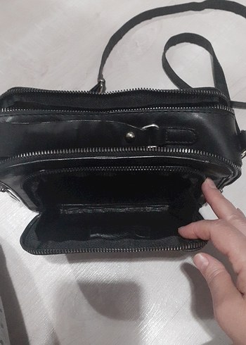 Beden siyah Renk ZARA Siyah Deri Kadın Çanta