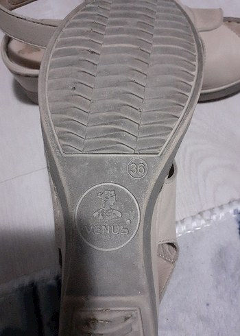 Bej Dolgu Topuklu Kadın Sandalet Venüs - Görsel 7