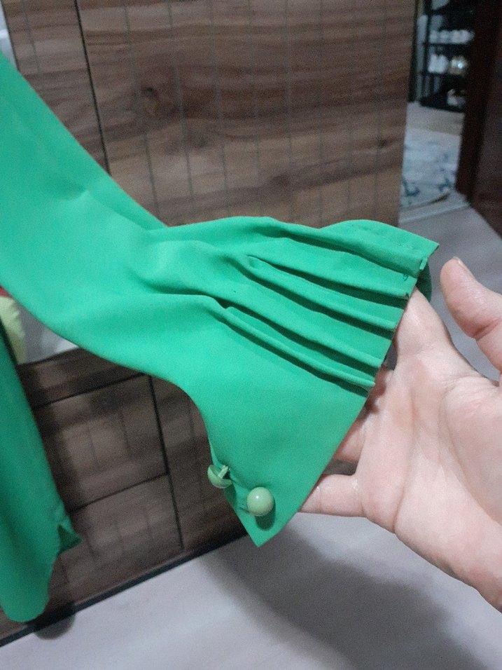 Düğmeli Yeşil Kadın Gömlek - Görsel 5