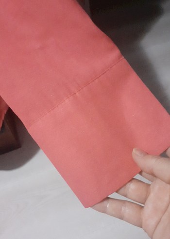 Düğmeli Pembe Uzun Kollu Kadın Gömlek - Görsel 4