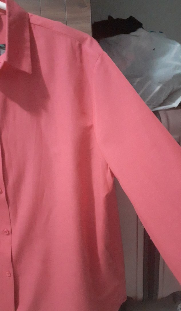 Düğmeli Pembe Uzun Kollu Kadın Gömlek - Görsel 3