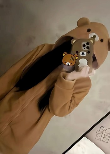 Kahverengi Kapüşonlu Kadın Ceket - Görsel 2