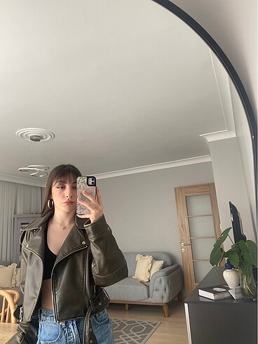 ZARA CROP DERİ CEKET