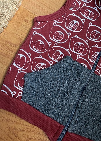 Standart Beden Beden Kapüşonlu Fermuarlı sweatshirt kolsuz