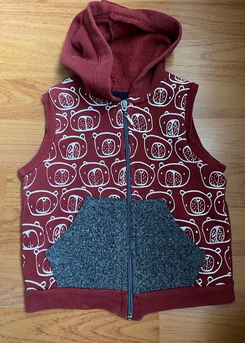 Kapüşonlu Fermuarlı sweatshirt kolsuz