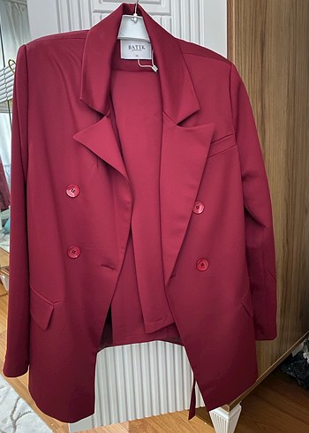 Bordo Kemerli Kadın Kumaş Pantolon - Görsel 4