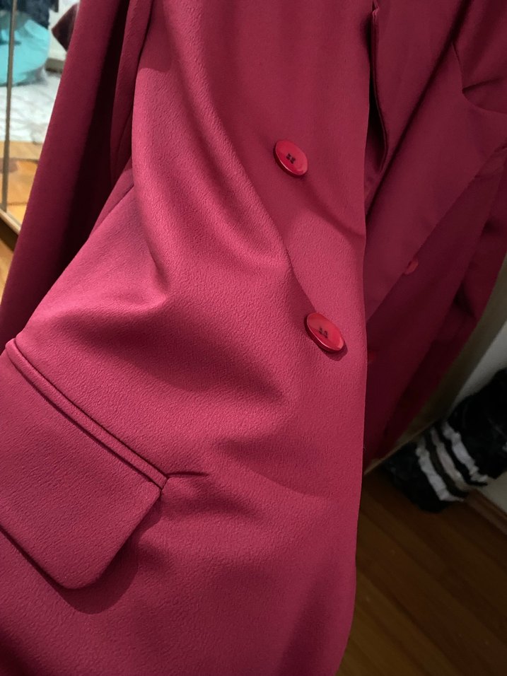 Bordo Kemerli Kadın Kumaş Pantolon - Görsel 5