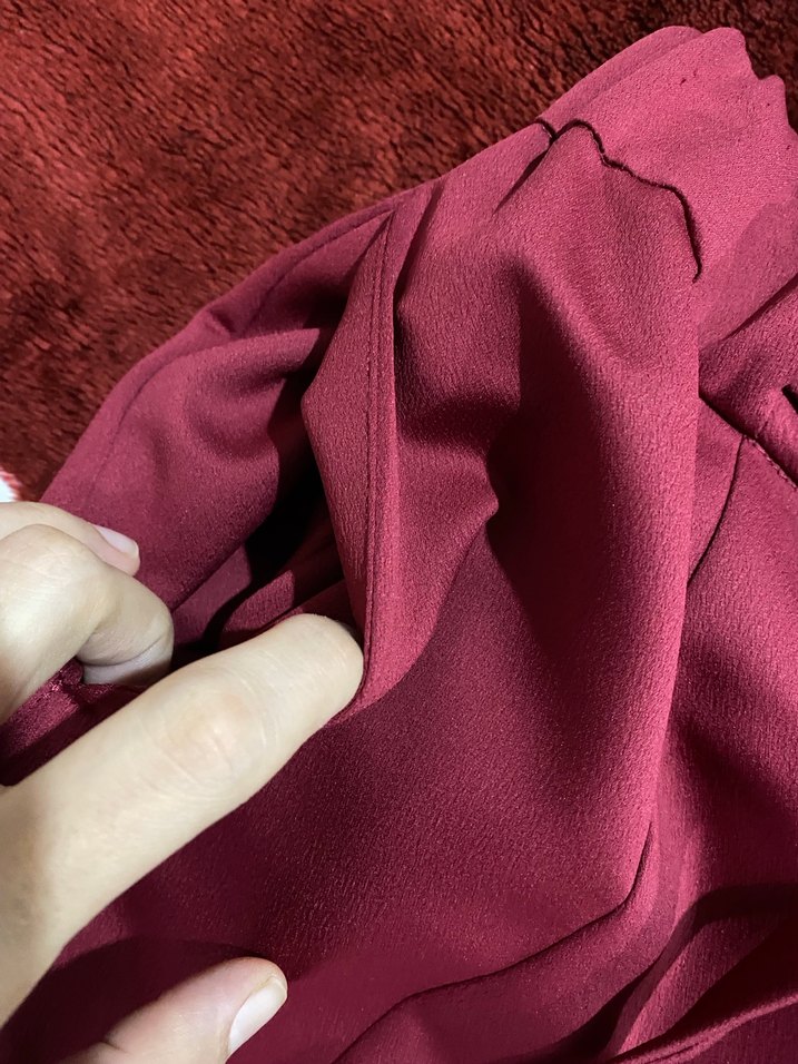 Bordo Kemerli Kadın Kumaş Pantolon - Görsel 3