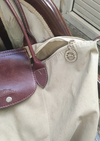  Beden Longchamp Bej Deri Kadın Omuz Çantası