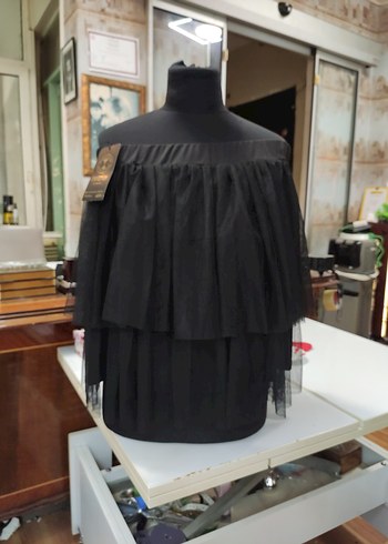 xl Beden Siyah Fırfırlı Gotik Etek tütü etek