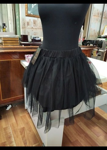 Siyah Fırfırlı Gotik Etek tütü etek