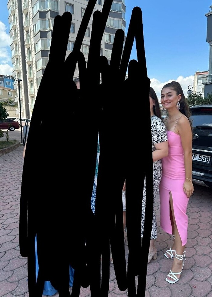 Pembe midi boy yırtmaçlı elbise - Görsel 4