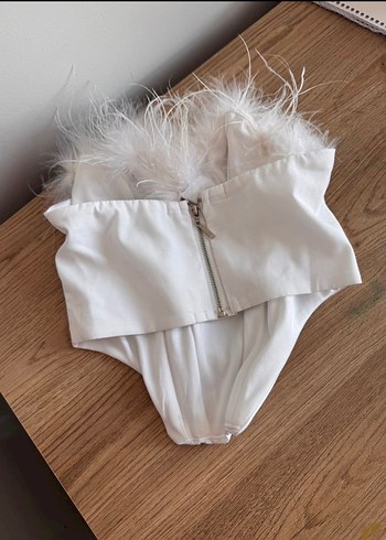 Tüylü Beyaz Büstiyer - Görsel 8