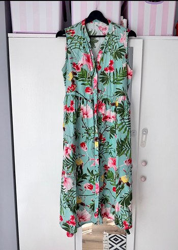 Mango tropikal elbise - Görsel 8