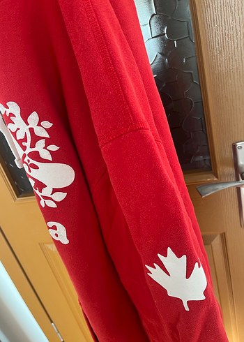 Kırmızı Kapüşonlu Sweatshirt - Görsel 7