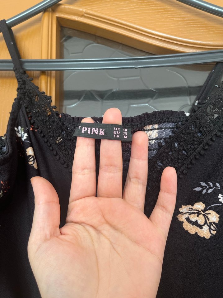 Dantel Detaylı Siyah Bohem Midi Elbise - Görsel 4