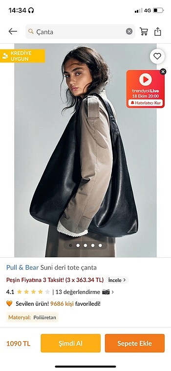  Beden Pull bear çanta