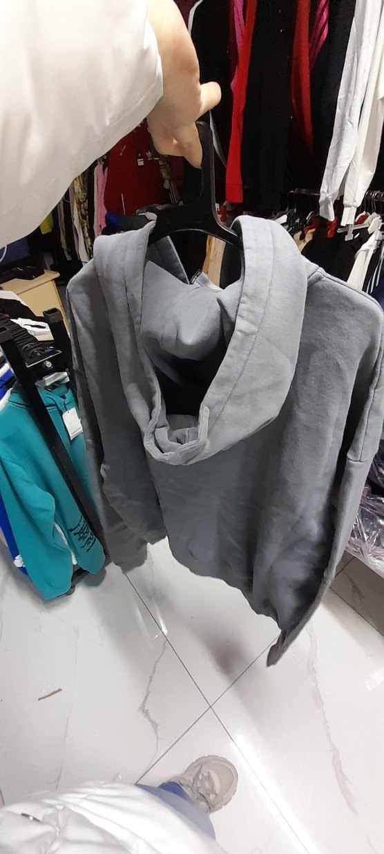 Peluş Oyuncaklı Gri Kapüşonlu Ceket - Görsel 3