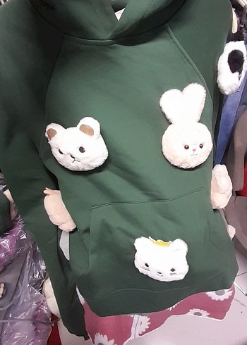 Koyu Yeşil Nakışlı Kürklü Sokak Stili - Görsel 3