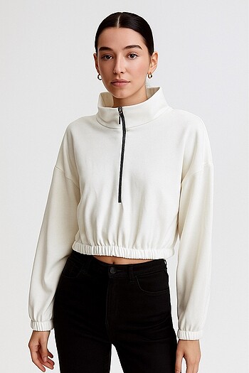 Kadın crop model bluz