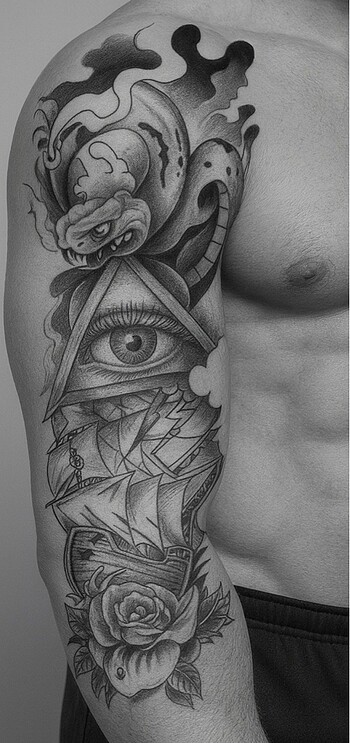 Geçici kol kaplama dövme - Görsel 3