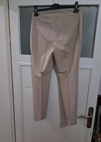 Parantez Bej Kadın Kumaş Pantolon Midi Boy