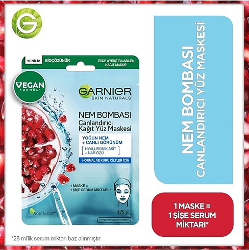 Garnier Canlandırıcı Kâğıt Maske