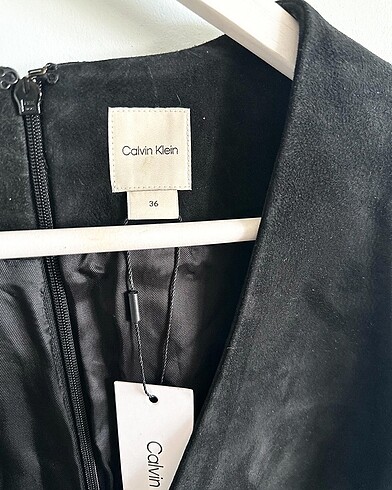 36 Beden siyah Renk Calvin Klein Süet Elbise