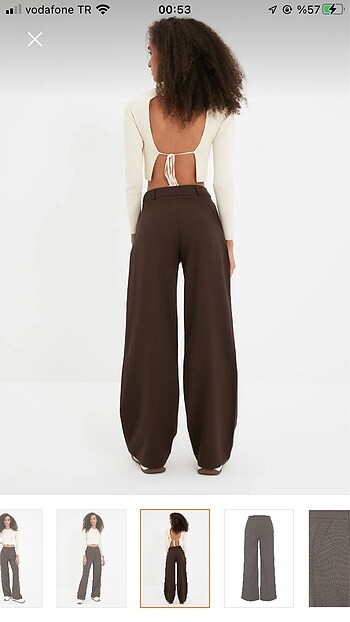 xs Beden Kahverengi trendyolmilla kumaş pantolon