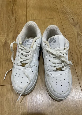 Nike Beyaz Nike Air Force 1 Duz Topuklu Spor Ayakkabi