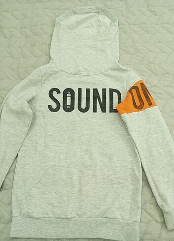 LcWaikiki 8-9 yaş açık gri kapşonlu sweatshirt