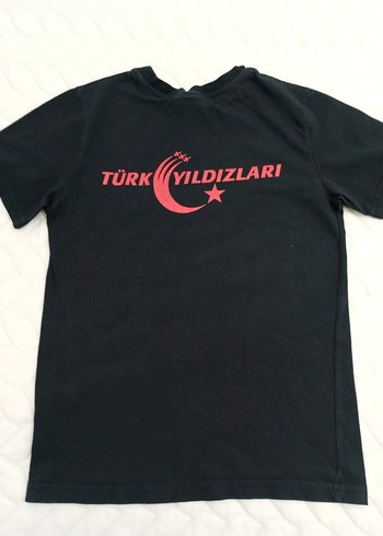 9 Yaş Beden Türk Yıldızları 9-10 yaş Siyah Tişört