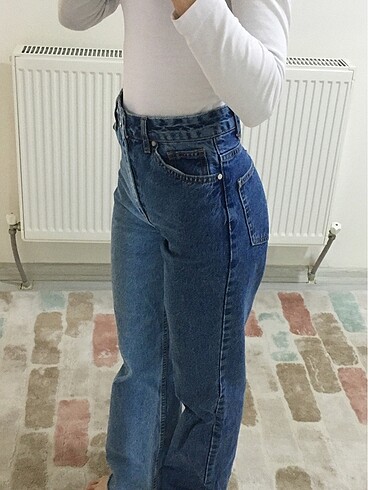 Koton iki renkli koton wide leg jean