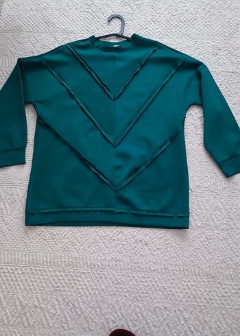 Yeşil Uzun Kollu Kadın Sweatshirt - Görsel 5