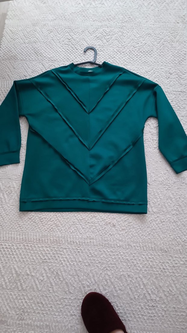 Yeşil Uzun Kollu Kadın Sweatshirt - Görsel 5
