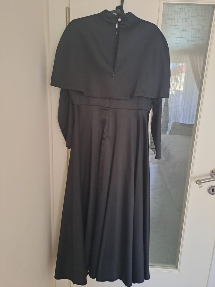 taşlı
 Siyah Uzun Kollu Uzun Elbise - Görsel 2