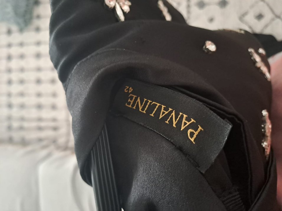 taşlı
 Siyah Uzun Kollu Uzun Elbise - Görsel 3