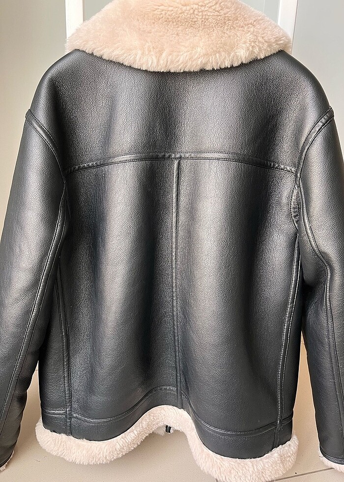 Mango kürklü deri ceket - Görsel 4