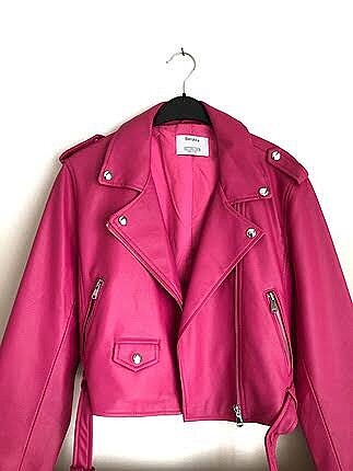 Bershka Pembe Deri Ceket