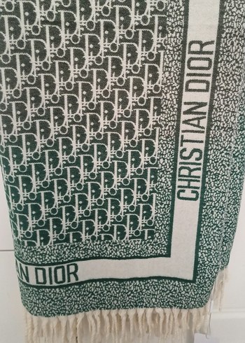 Yeşil Gri Örgü Kadın Şal
