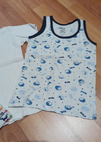 Çocuk Baskılı ve Düz Atlet Seti - Görsel 4