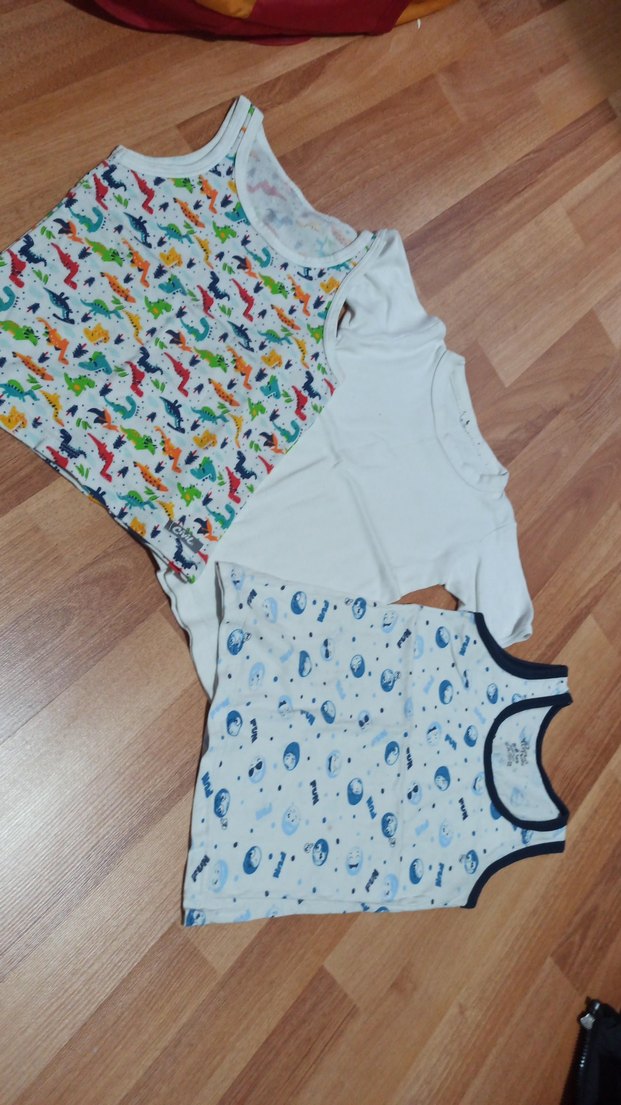 Çocuk Baskılı ve Düz Atlet Seti - Görsel 2