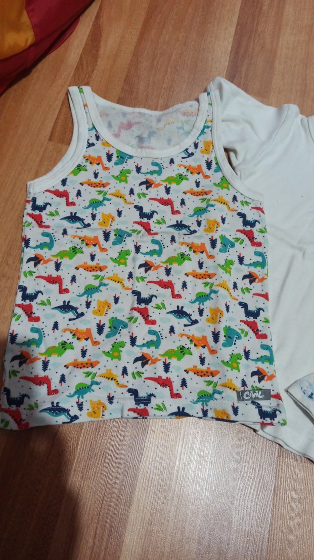 Çocuk Baskılı ve Düz Atlet Seti - Görsel 3