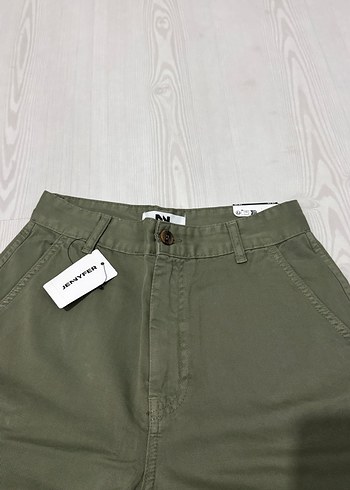 Kadın Haki Kemerli Midi Pantolon - Görsel 3